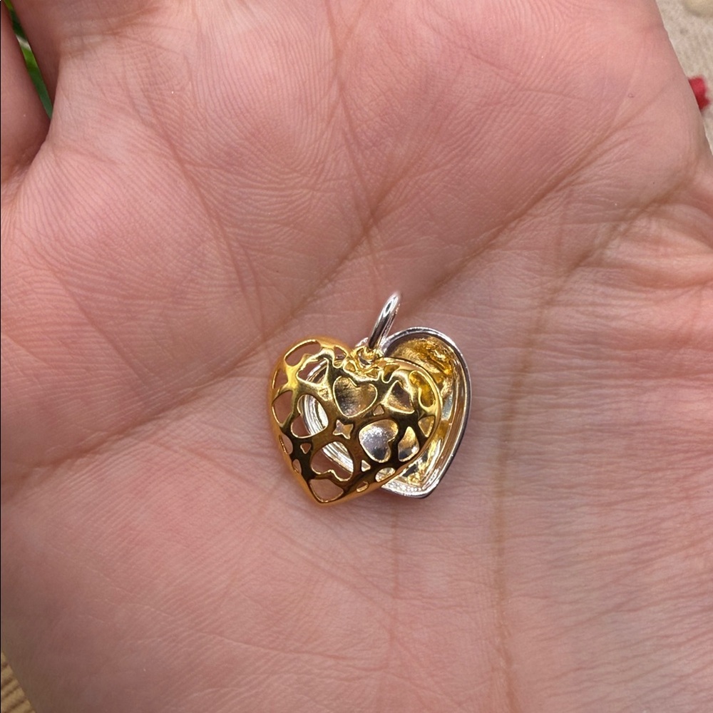 New! 🆕 Gold Heart Pendant 925 - Picture 3 of 8